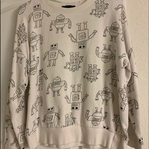 White graphic sweater